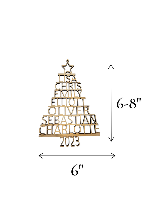 Family Christmas Ornament - Personalized Ornament With Names - Christmas Tree Ornament