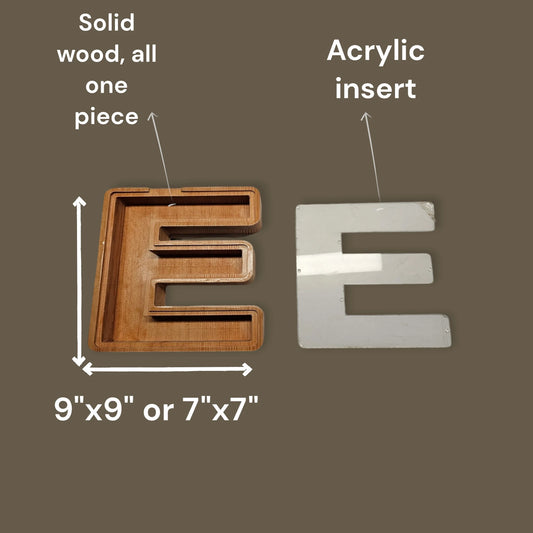 Wood Alphabet Letter Piggy Bank - Large 9"X 9"