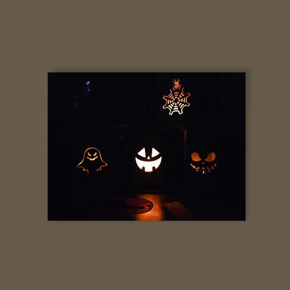Cedar Halloween Lanterns with flickering LED tea light included - 10 Designs Mix n Match