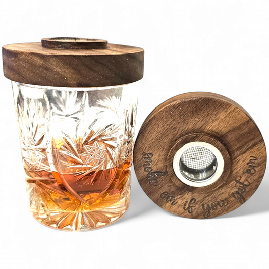 Customizable whisky/cocktail smoker - solid walnut